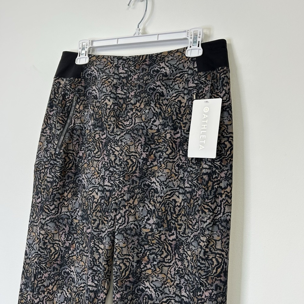 NEW Athleta Trekkie North Joggers Women's Size‎ 10 Tall Black Pattern Pants - Picture 4 of 9